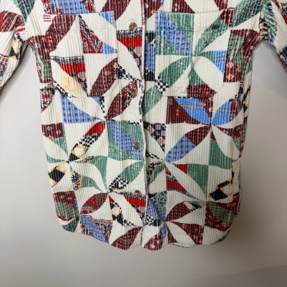 BDG Urban Outfitters Serena Patchwork Corduroy Shacket Jacket Size Small Petite - Picture 6 of 13